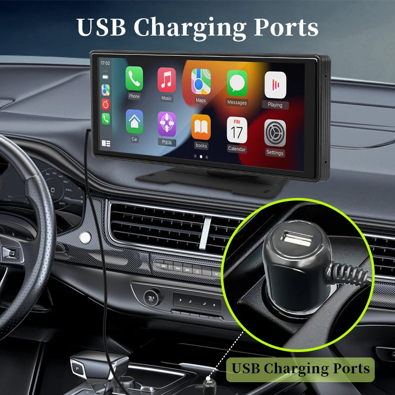شاشة مرآة سيارة 10.26" | CarPlay لاسلكي + بلوتوث + USB + AUX